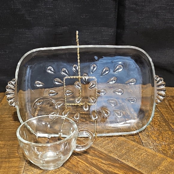 VTG - Elegant Glass Snack Set- Tea Set - Picture 4 of 12